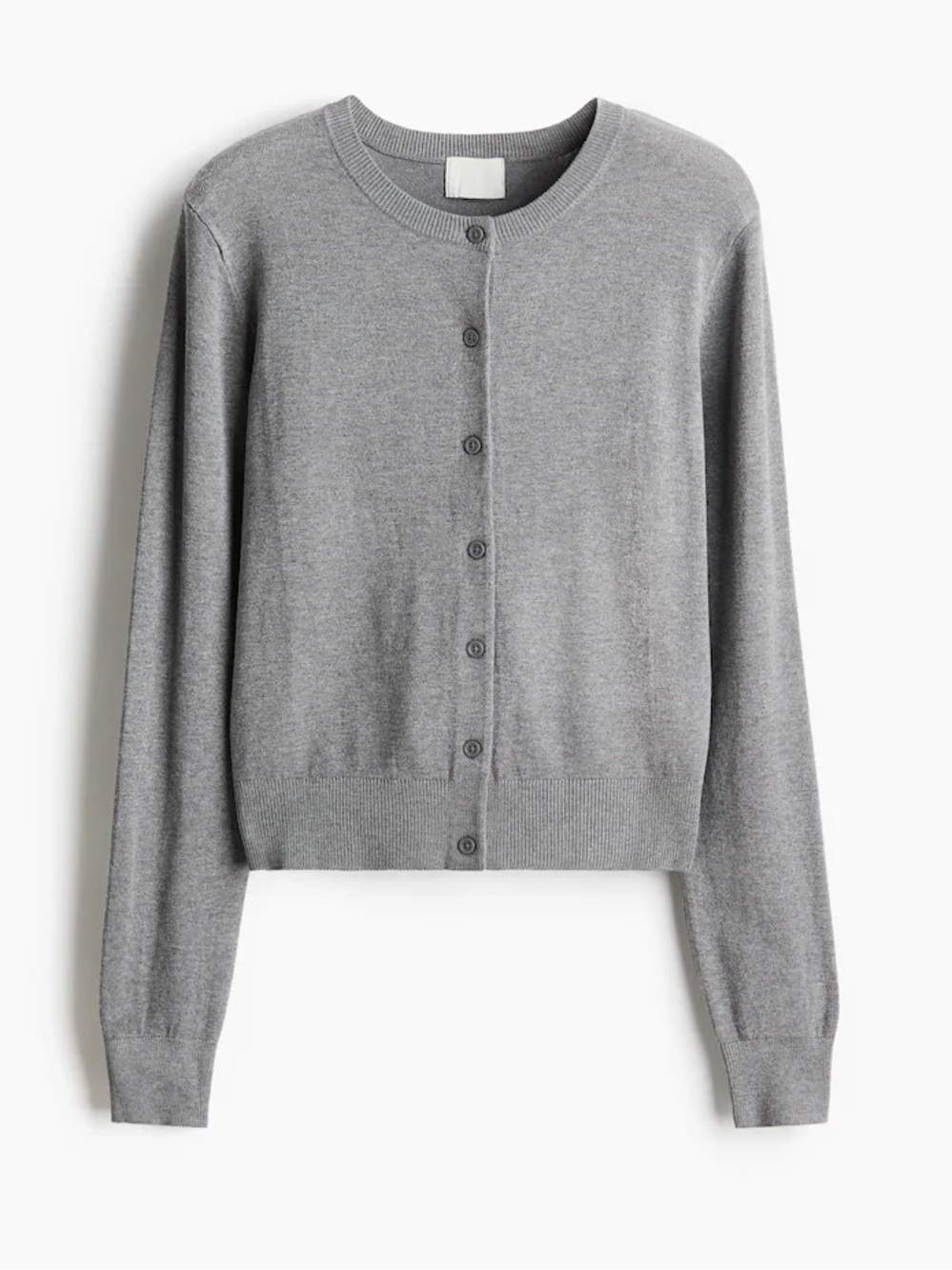 Cielo Women’s Size XL Cardigan Sweater Light Gray Button Crewneck Long Sleeve